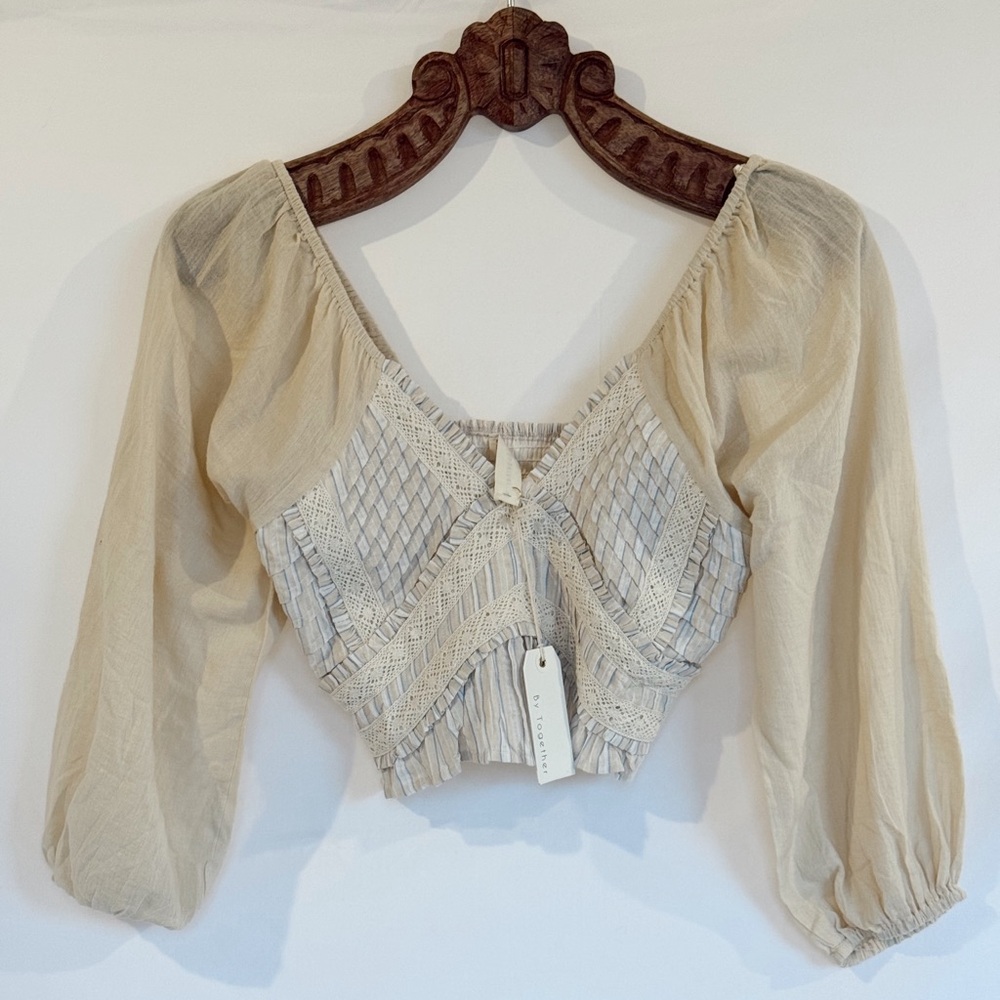 By Together Cream Textured Blouse